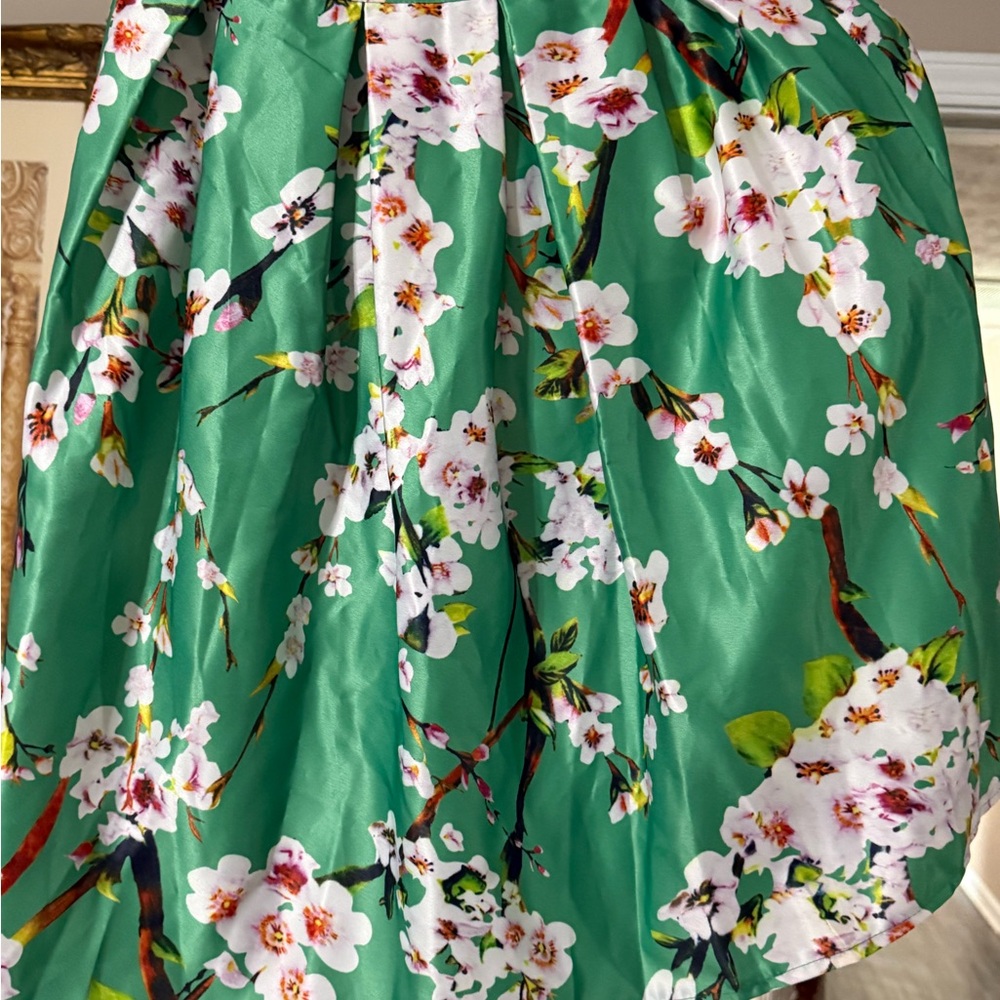 Choies Green Floral Mini Skirt